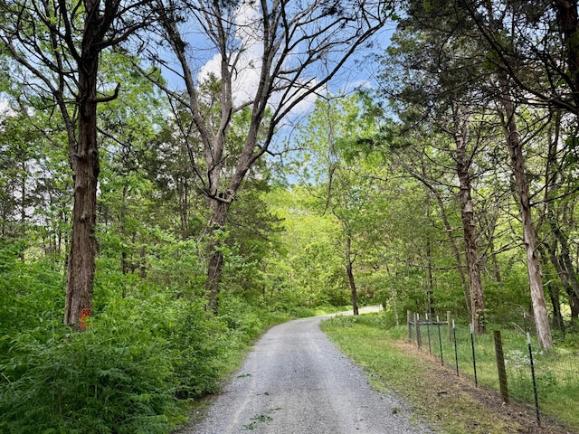 view of street featuring a view of trees