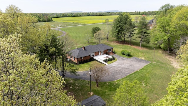 bird's eye view with a rural view