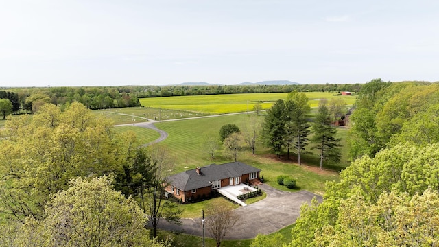bird's eye view with a rural view