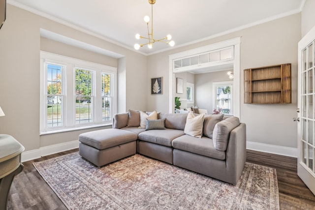 534 Greenwood Ave, Clarksville, TN 37040 - living area featuring ornamental molding and dark wood-style flooring