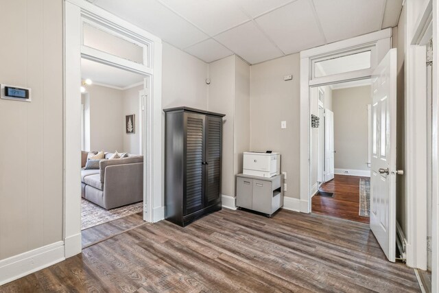 534 Greenwood Ave, Clarksville, TN 37040 - interior space with dark wood-type flooring, baseboards, and a paneled ceiling