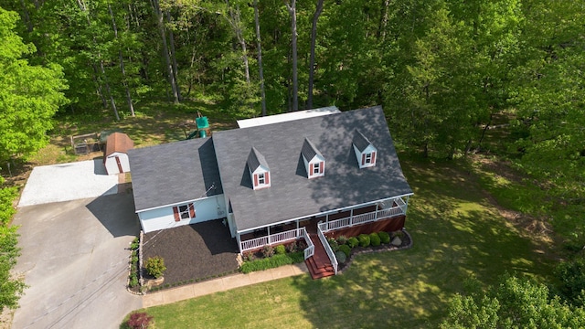 1233 Hardwood Trl, Burns, TN 37029 - birds eye view of property with a forest view