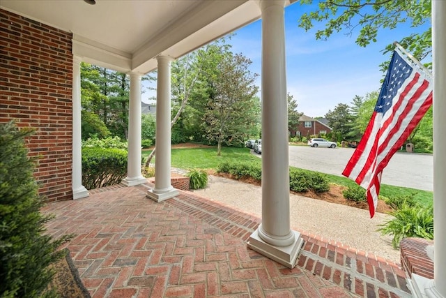 view of patio / terrace with a porch