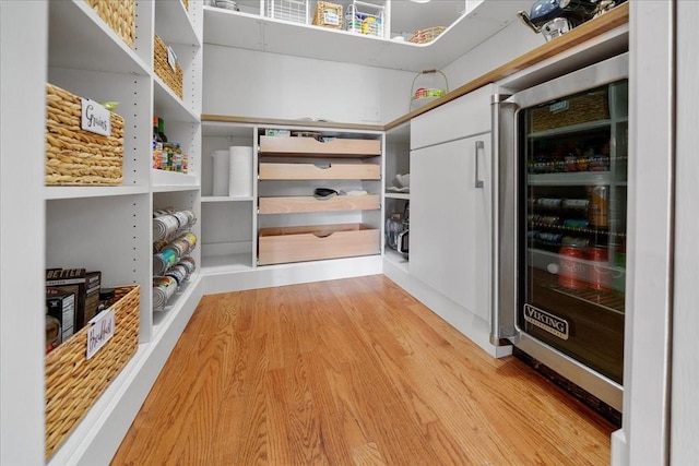 pantry with beverage cooler