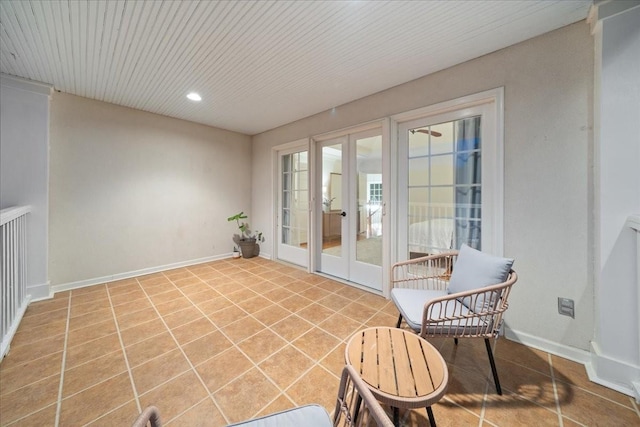 interior space with french doors