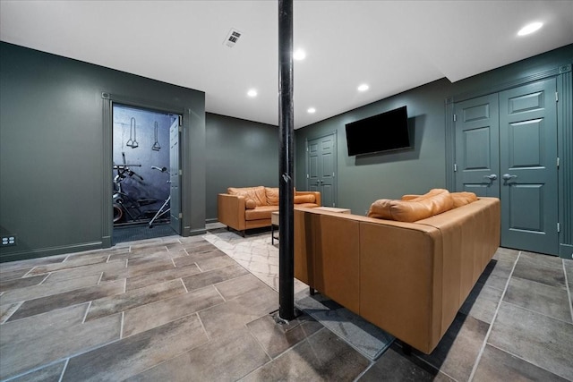 interior space with recessed lighting and visible vents