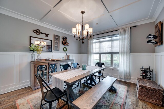 2965 Stewart Campbell Pt, Spring Hill, TN 37174 - dining room featuring a decorative wall, coffered ceiling, and a notable chandelier