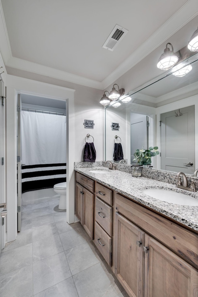 2965 Stewart Campbell Pt, Spring Hill, TN 37174 - full bath with double vanity, toilet, visible vents, and a sink