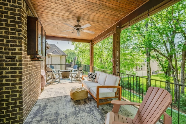 2965 Stewart Campbell Pt, Spring Hill, TN 37174 - view of patio / terrace with a ceiling fan and outdoor lounge area