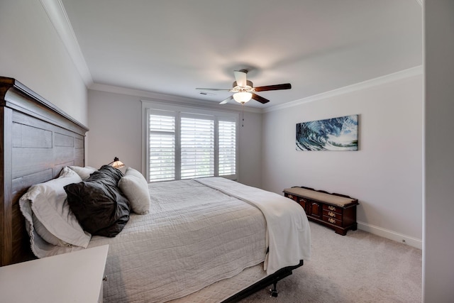 2965 Stewart Campbell Pt, Spring Hill, TN 37174 - bedroom featuring crown molding, a ceiling fan, baseboards, and light carpet