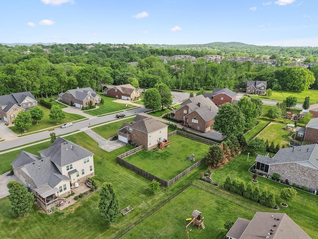aerial view with a residential view