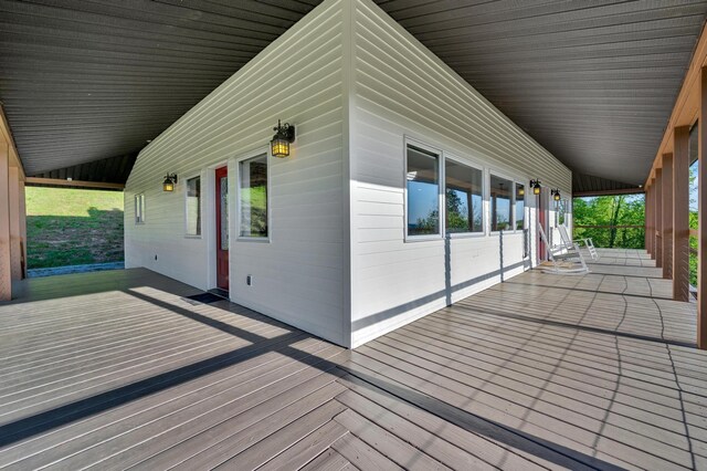 231 Wolf Ridge Ln, Lynchburg, TN 37352 - wooden terrace with covered porch