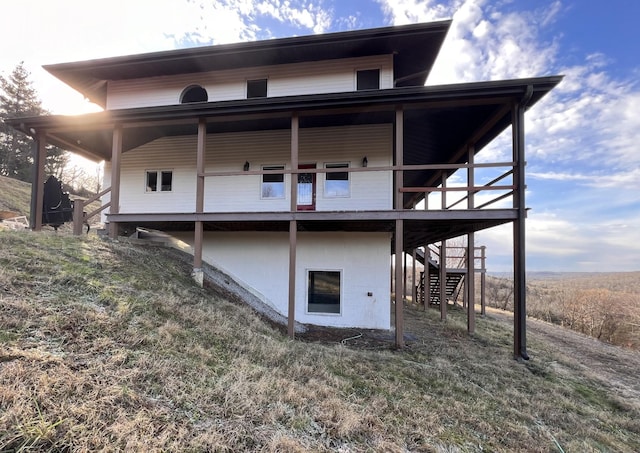 231 Wolf Ridge Ln, Lynchburg, TN 37352 - rear view of property featuring stairs and a deck