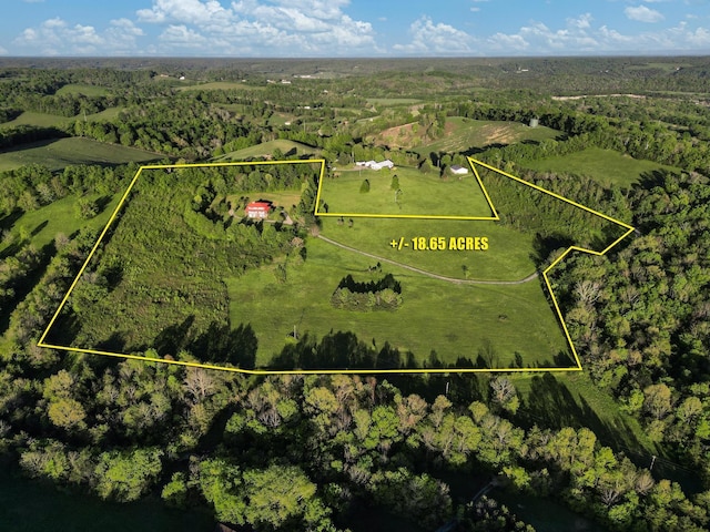 231 Wolf Ridge Ln, Lynchburg, TN 37352 - bird's eye view featuring a wooded view and a rural view