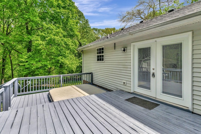deck with french doors