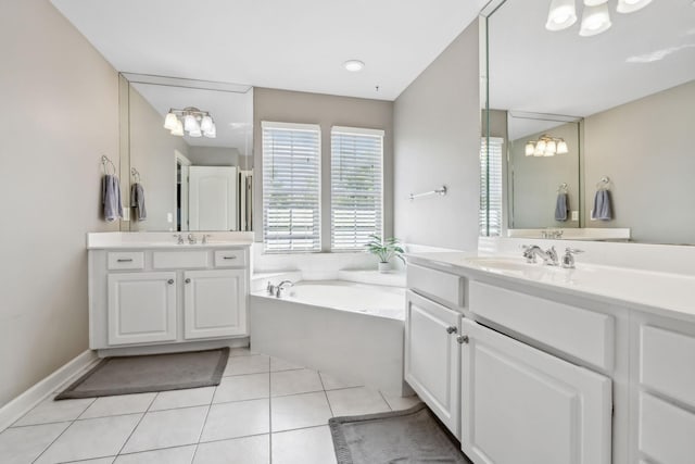 5028 Burke Trl, Nolensville, TN 37135 - full bath with a sink, a bath, tile patterned floors, and two vanities