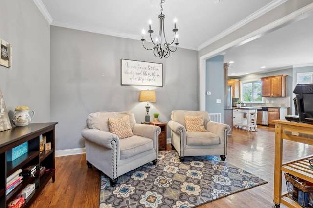 5028 Burke Trl, Nolensville, TN 37135 - interior space with crown molding, wood finished floors, baseboards, a notable chandelier, and recessed lighting