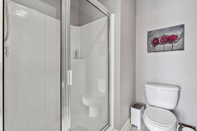 5028 Burke Trl, Nolensville, TN 37135 - full bath featuring baseboards, toilet, and a shower stall