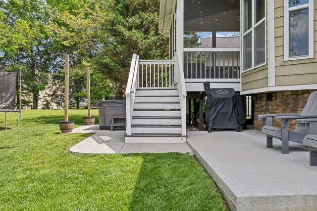 5028 Burke Trl, Nolensville, TN 37135 - view of yard featuring a trampoline and a patio area