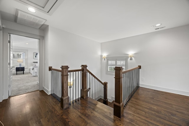 802 Montrose Ave, Nashville, TN 37204 - stairs featuring baseboards, recessed lighting, wood finished floors, and visible vents