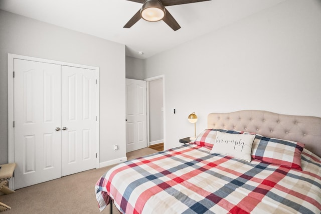 1006 Grider Dr, Gallatin, TN 37066 - carpeted bedroom with a closet, ceiling fan, and baseboards