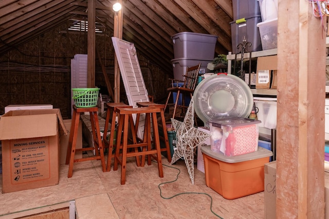 view of unfinished attic