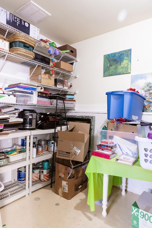 storage area featuring visible vents