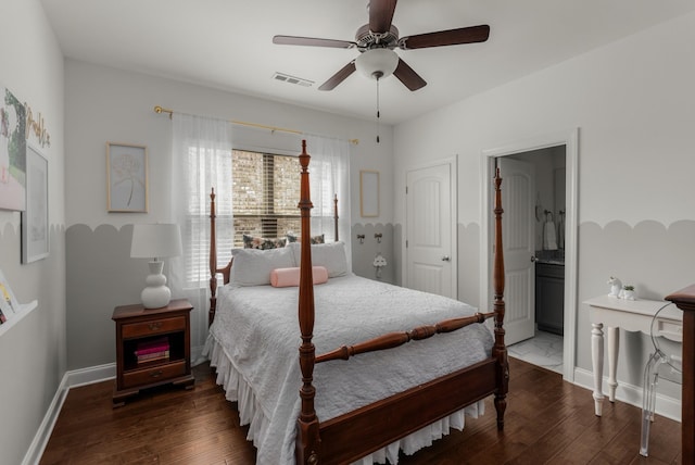 449 River Bluff Dr, Franklin, TN 37064 - bedroom with wood-type flooring, baseboards, and visible vents