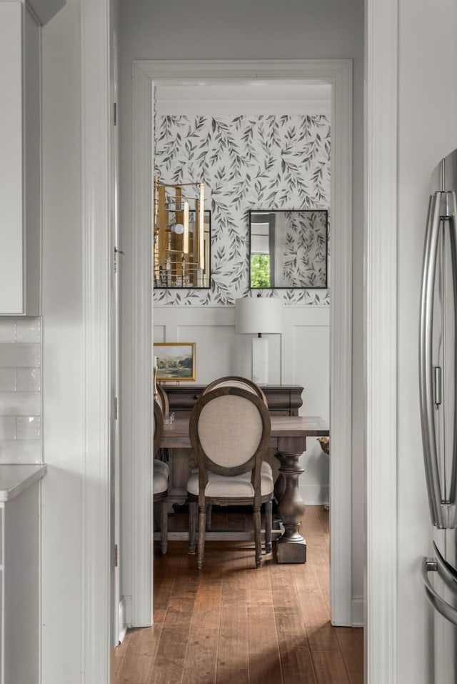 449 River Bluff Dr, Franklin, TN 37064 - interior space with wallpapered walls and wood finished floors