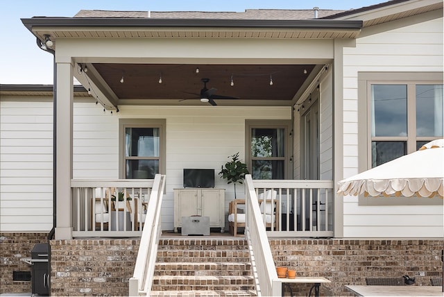 449 River Bluff Dr, Franklin, TN 37064 - entrance to property with a ceiling fan and covered porch