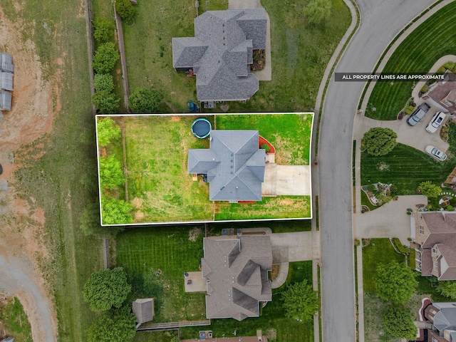 bird's eye view featuring a residential view