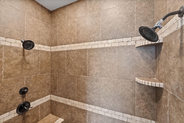 room details with a tile shower