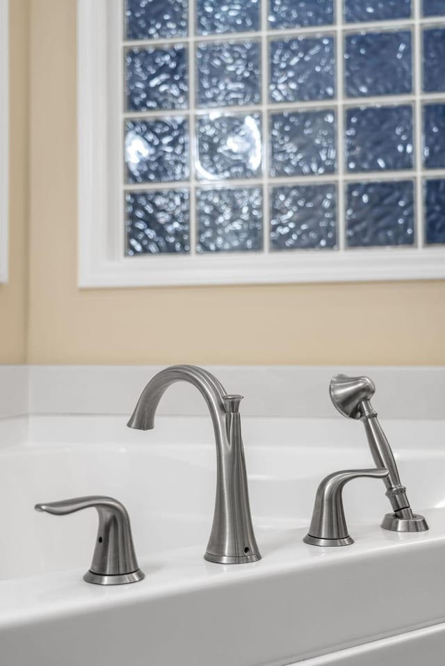 details with a sink and a bath