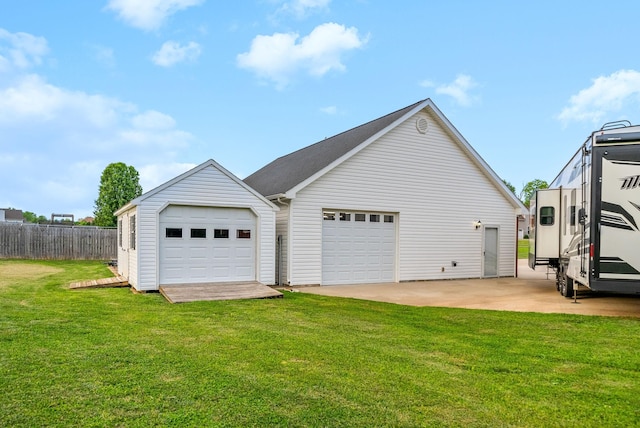 detached garage with fence