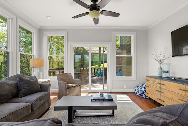 sunroom featuring plenty of natural light