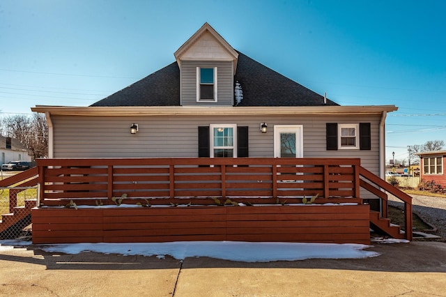 108 High St, Portland, TN 37148 - view of front of property with a wooden deck and a shingled roof