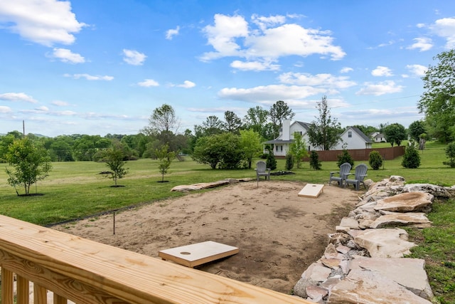 view of yard featuring fence
