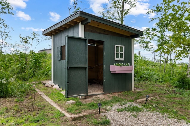 view of shed