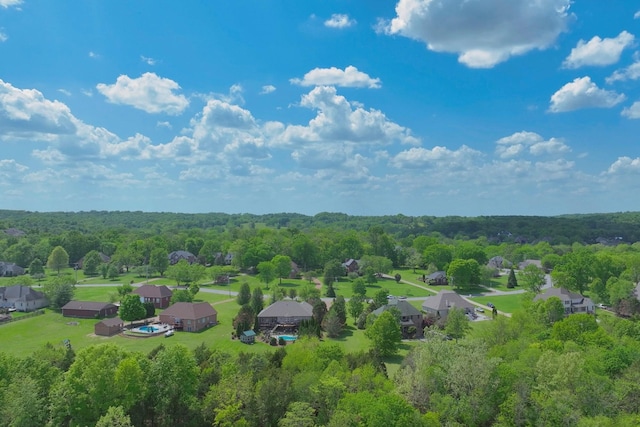 drone / aerial view with a forest view