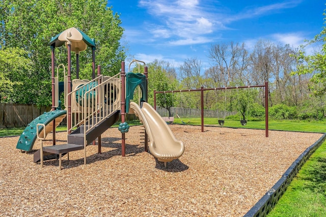 communal playground with fence