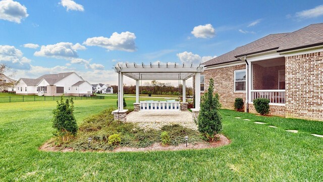 8119 Schweitzer Pl, Arrington, TN 37014 - view of yard featuring a patio area, fence, a pergola, and a residential view