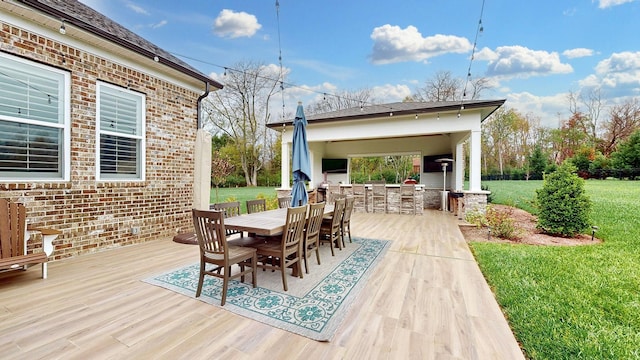 8119 Schweitzer Pl, Arrington, TN 37014 - deck with a yard, a gazebo, outdoor dining space, and outdoor dry bar