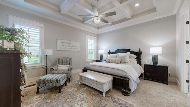 8119 Schweitzer Pl, Arrington, TN 37014 - carpeted bedroom with baseboards, beamed ceiling, and coffered ceiling