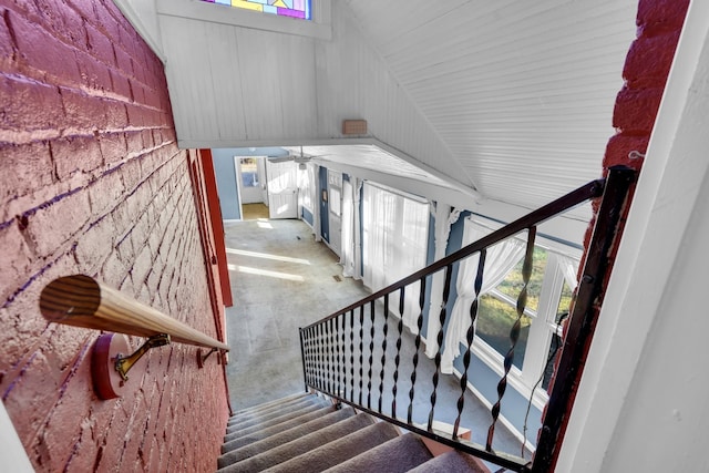 207 Dunlap St, Paris, TN 38242 - stairway featuring lofted ceiling