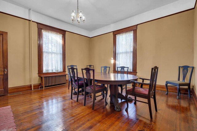 207 Dunlap St, Paris, TN 38242 - dining room with wood-type flooring, a healthy amount of sunlight, and radiator