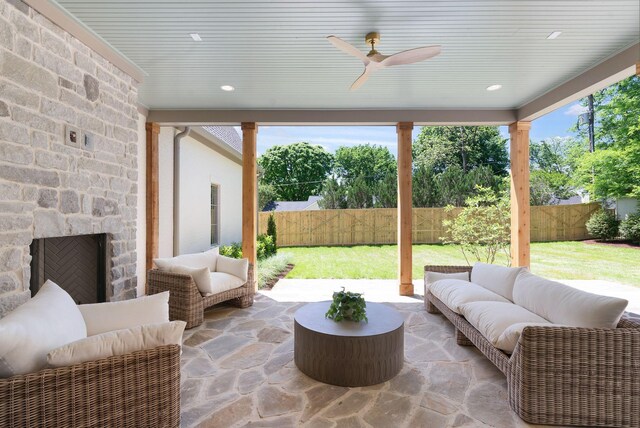111 Keyway Dr, Nashville, TN 37205 - view of patio / terrace featuring an outdoor living space and ceiling fan