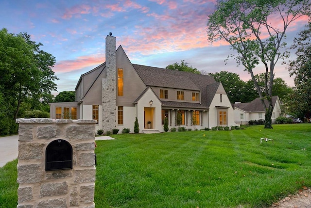 111 Keyway Dr, Nashville, TN 37205 - view of front of home with a chimney and a front yard