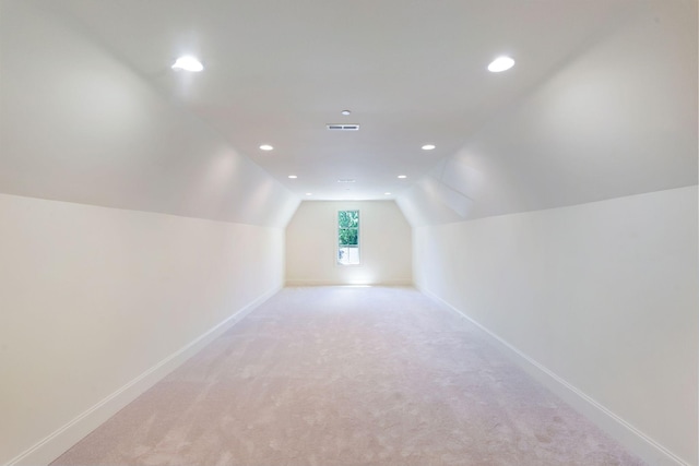 111 Keyway Dr, Nashville, TN 37205 - additional living space with vaulted ceiling, baseboards, light carpet, and recessed lighting