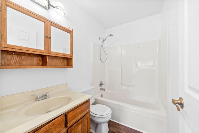 3404 Albert Dr, Clarksville, TN 37042 - full bathroom featuring toilet,  shower combination, wood finished floors, and vanity