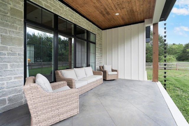 view of patio featuring fence